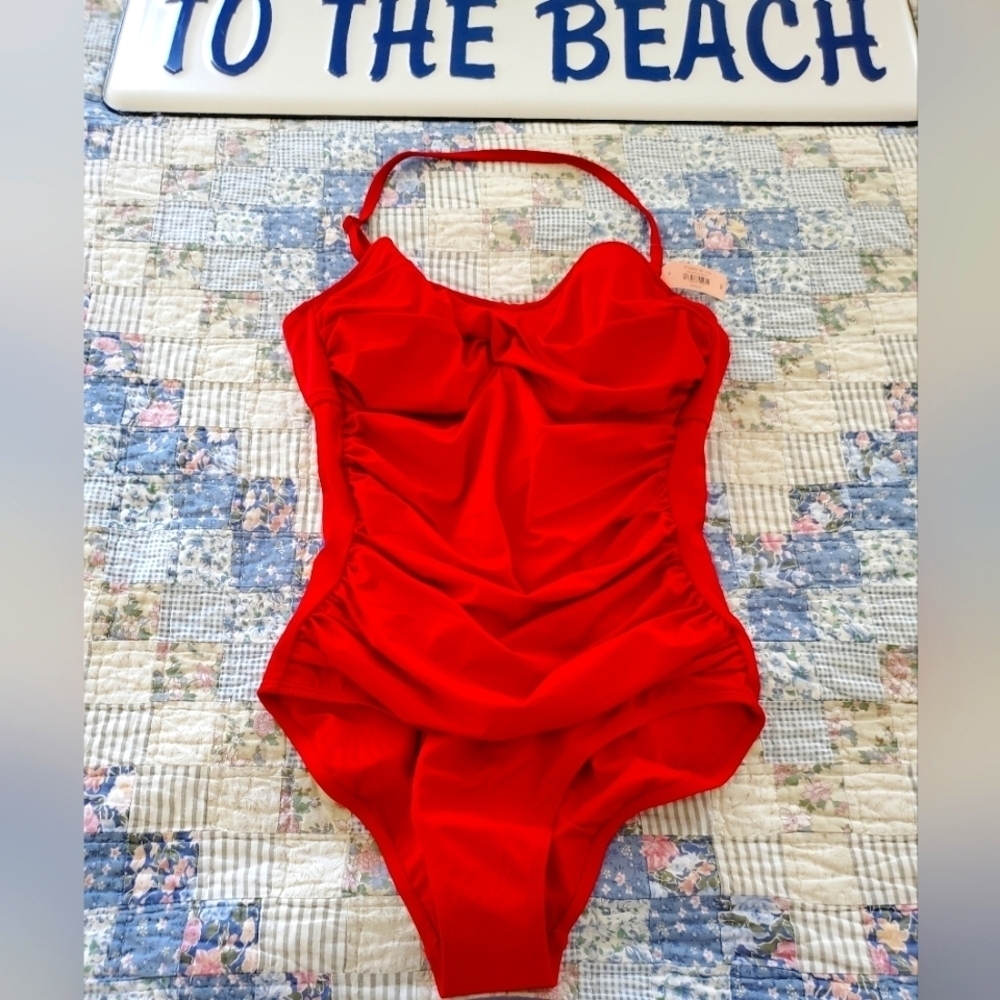 Dobreva Bandeau Halter Tummy Control One Piece  Swimsuit
